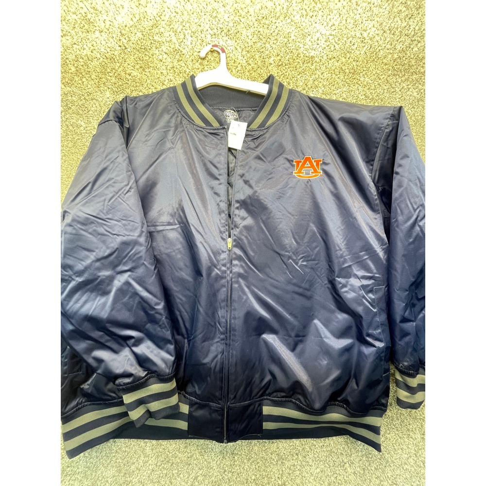Rivalry Threads Auburn Tigers Mens 2XL Navy NEW Bomber Jacket Varsity Satin